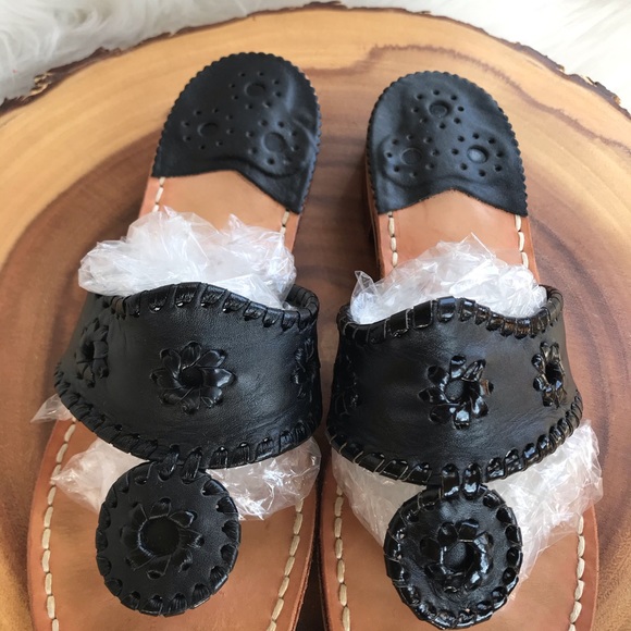 Jack Rogers black leather sandals